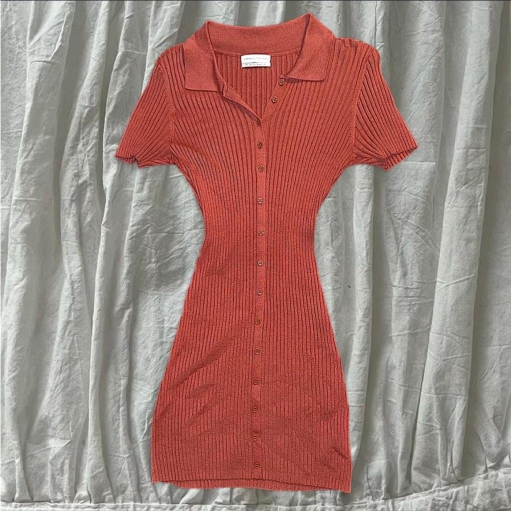 urban outfitters red/orange sweater bodycon dress °❀⋆.ೃ࿔*:・